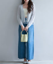 シアー裾サマーニットカーディガンsdp8056 グレー