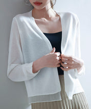 シアー裾サマーニットカーディガンsdp8056-103-1