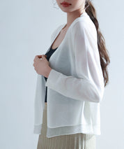 シアー裾サマーニットカーディガンsdp8056 ホワイト