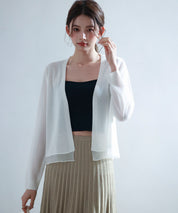 シアー裾サマーニットカーディガンsdp8056 ホワイト