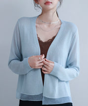 シアー裾サマーニットカーディガンsdp8056-103-34