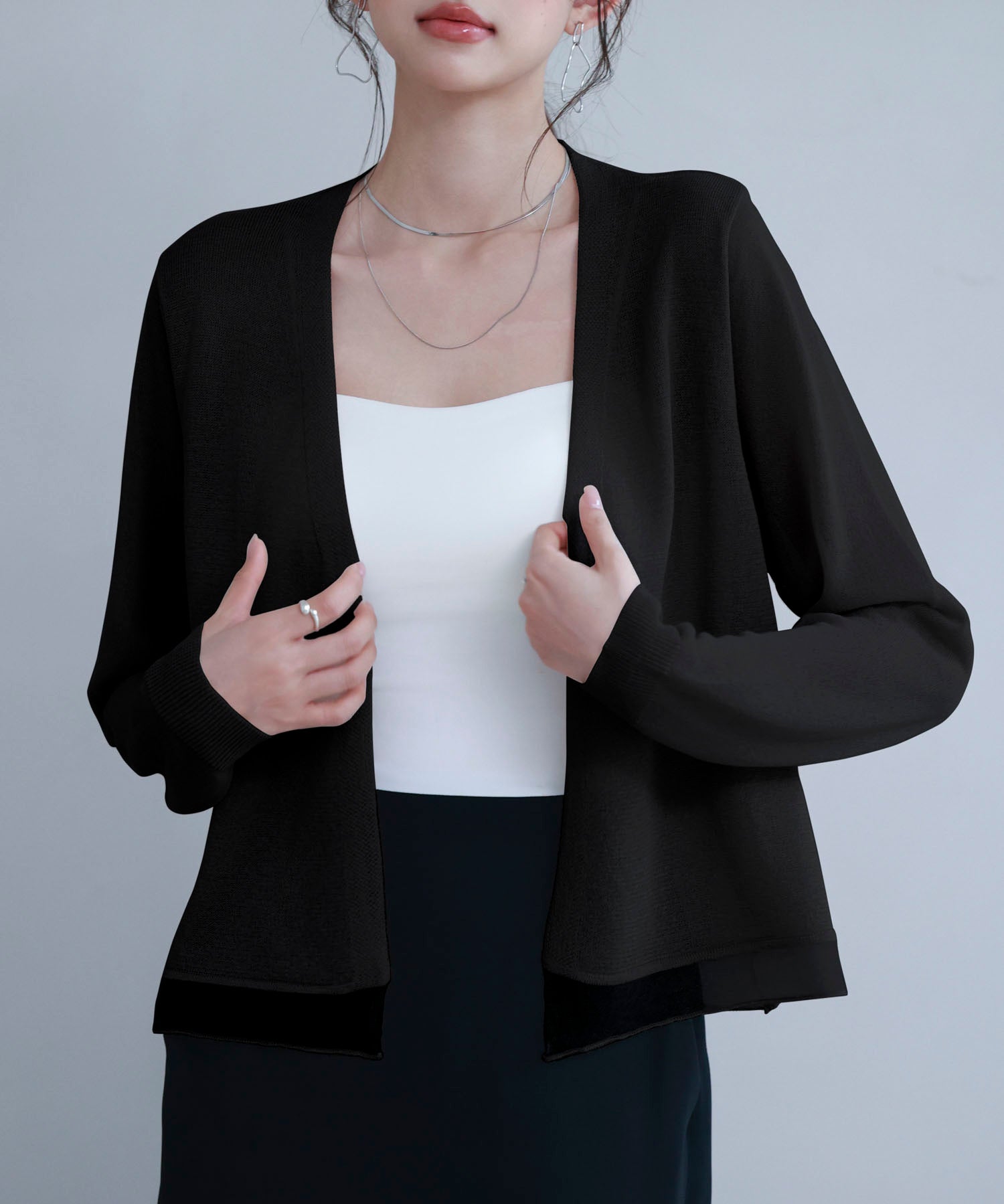 シアー裾サマーニットカーディガンsdp8056-103-8