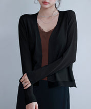 シアー裾サマーニットカーディガンsdp8056 ブラック