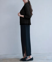 シアー裾サマーニットカーディガンsdp8056 ブラック