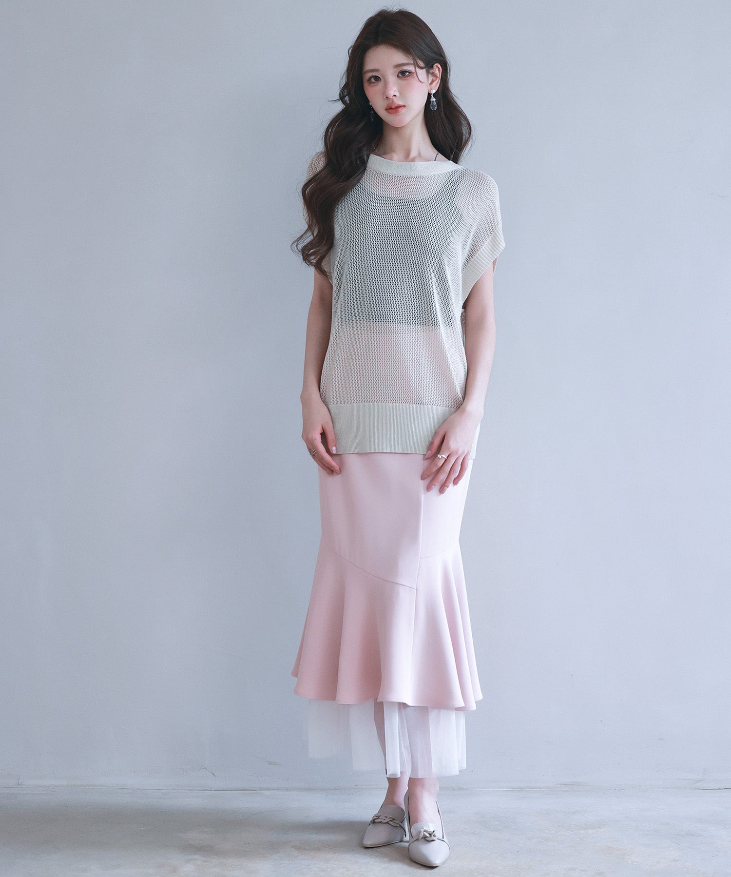 【4way】透かし編みニットカーディガンsdp8057 ベージュ