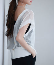 【4way】透かし編みニットカーディガンsdp8057 ホワイト