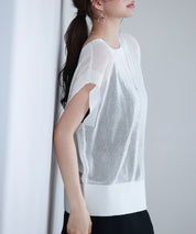 【4way】透かし編みニットカーディガンsdp8057 ホワイト