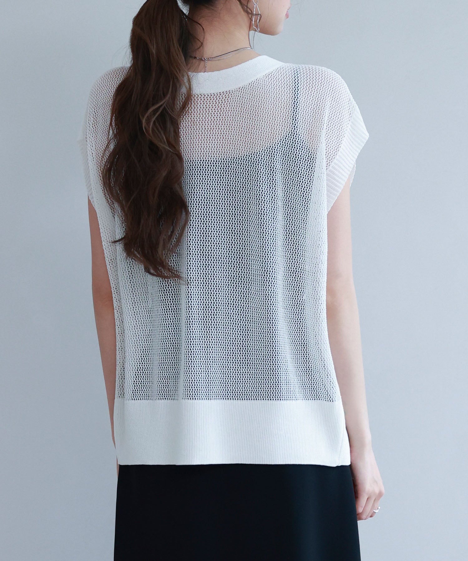 【4way】透かし編みニットカーディガンsdp8057 ホワイト