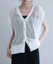 【4way】透かし編みニットカーディガンsdp8057 ホワイト