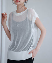 【4way】透かし編みニットカーディガンsdp8057 ホワイト