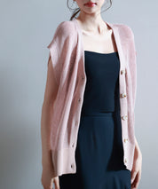 【4way】透かし編みニットカーディガンsdp8057 サーモンピンク