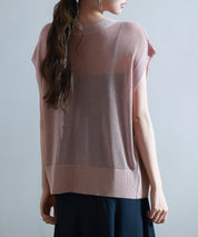 【4way】透かし編みニットカーディガンsdp8057 サーモンピンク