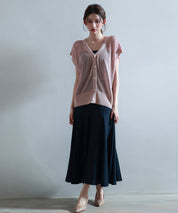 【4way】透かし編みニットカーディガンsdp8057 サーモンピンク