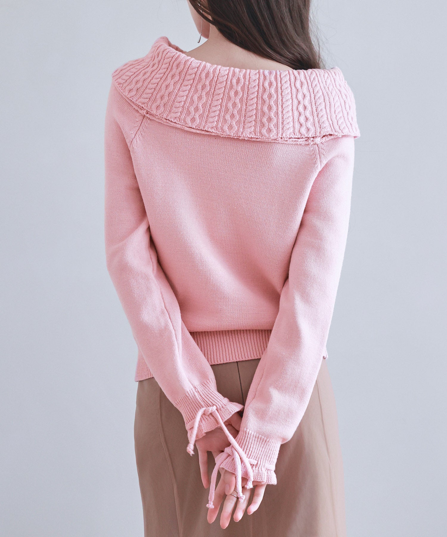 2wayネックニットプルオーバーsdp8058 ピンク