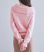 2wayネックニットプルオーバーsdp8058 ピンク