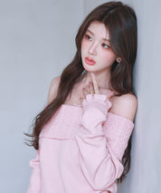 2wayネックニットプルオーバーsdp8058 ピンク