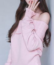 2wayネックニットプルオーバーsdp8058 ピンク