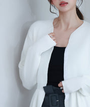 スナップボタンぺプラム裾2wayニットsdp8060 アイボリー