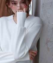 スナップボタンぺプラム裾2wayニットsdp8060 アイボリー