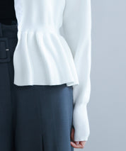 スナップボタンぺプラム裾2wayニットsdp8060 アイボリー