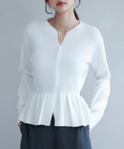 スナップボタンぺプラム裾2wayニットsdp8060-103-38