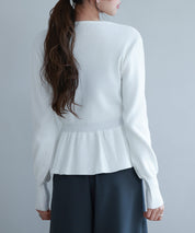 スナップボタンぺプラム裾2wayニットsdp8060 アイボリー