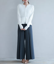 スナップボタンぺプラム裾2wayニットsdp8060 アイボリー