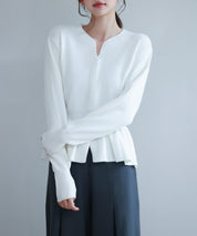 スナップボタンぺプラム裾2wayニットsdp8060 アイボリー