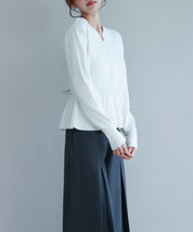 スナップボタンぺプラム裾2wayニットsdp8060 アイボリー