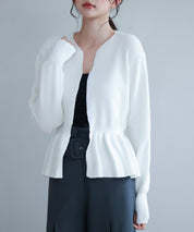 スナップボタンぺプラム裾2wayニットsdp8060 アイボリー