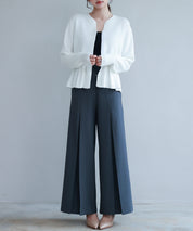 スナップボタンぺプラム裾2wayニットsdp8060 アイボリー