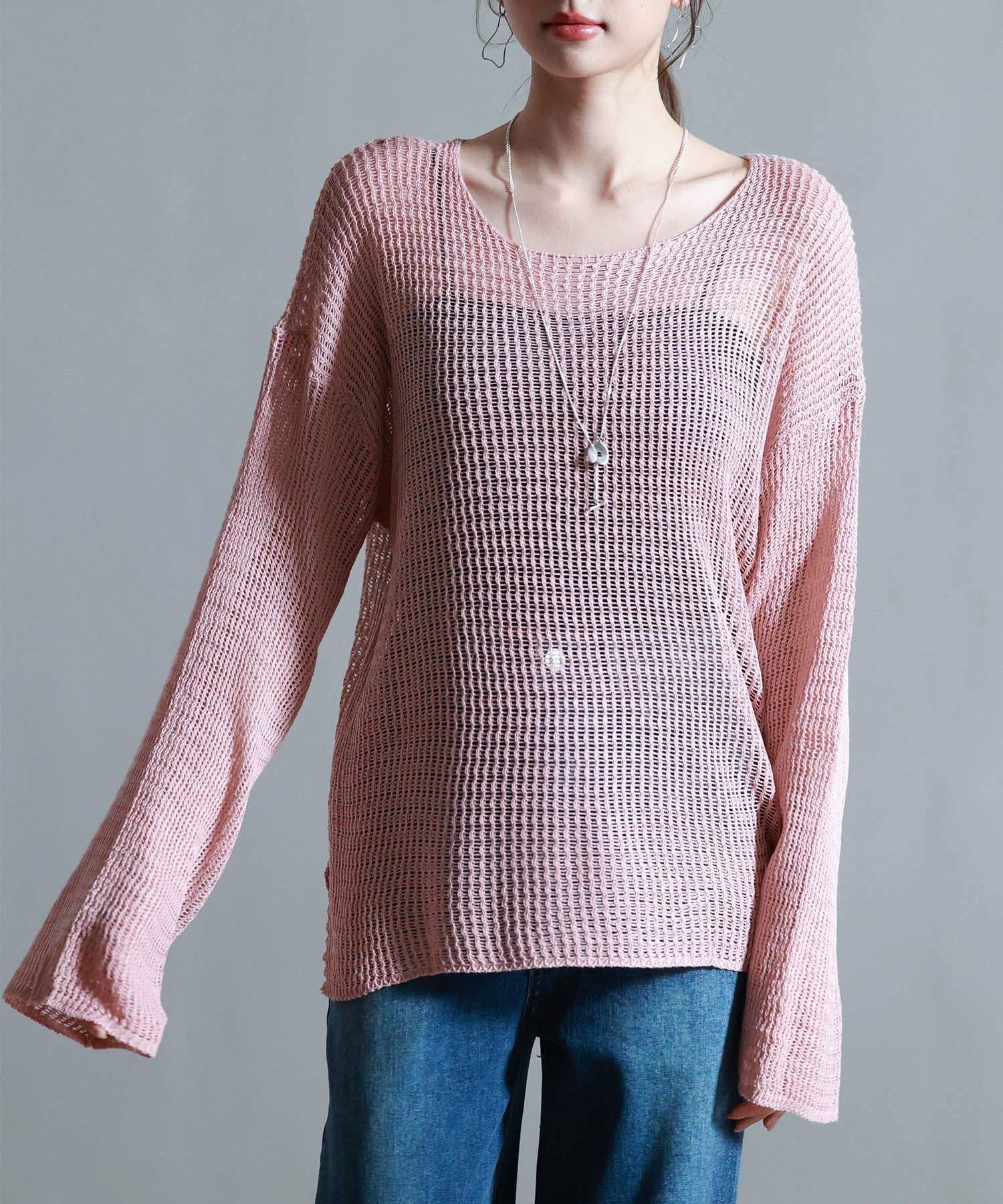 透かし編みオーバーサイズニットプルオーバーsdp8061-103-26