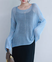 透かし編みオーバーサイズニットプルオーバーsdp8061-103-34