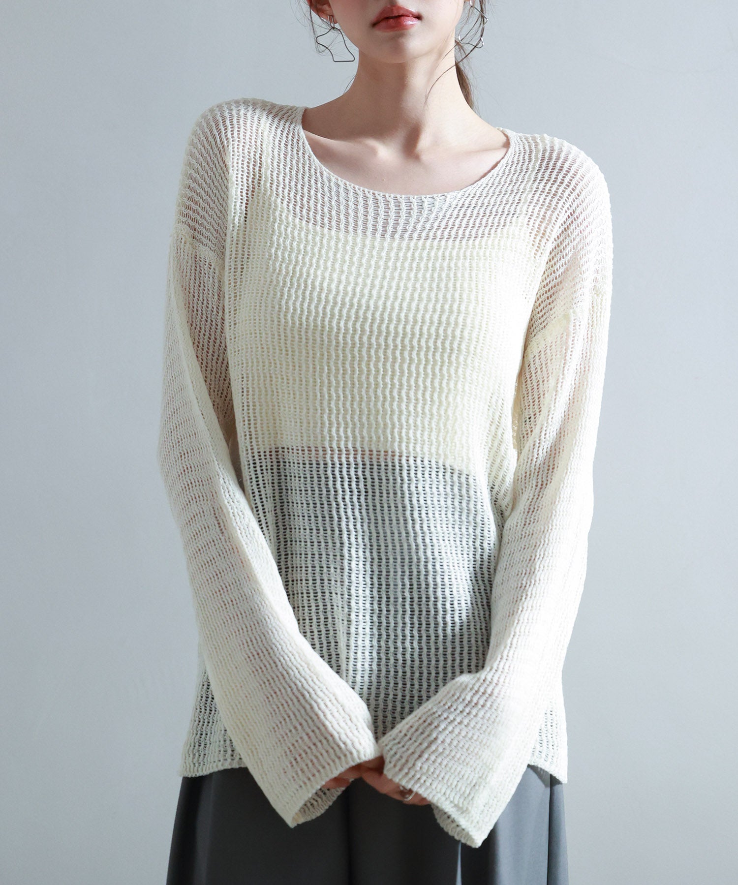 透かし編みオーバーサイズニットプルオーバーsdp8061-103-38
