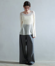 透かし編みオーバーサイズニットプルオーバーsdp8061 アイボリー