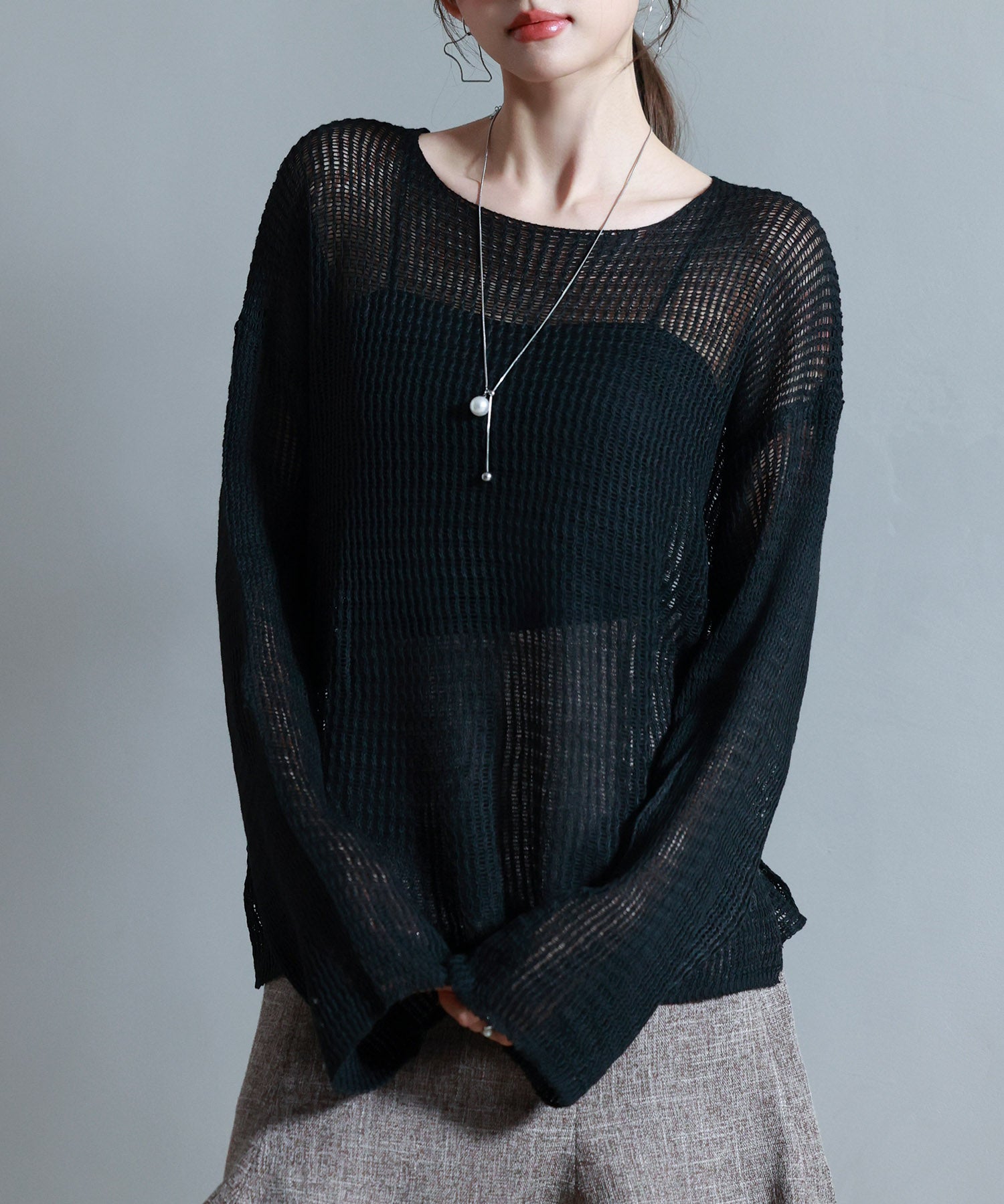 透かし編みオーバーサイズニットプルオーバーsdp8061-103-8