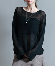 透かし編みオーバーサイズニットプルオーバーsdp8061-103-8