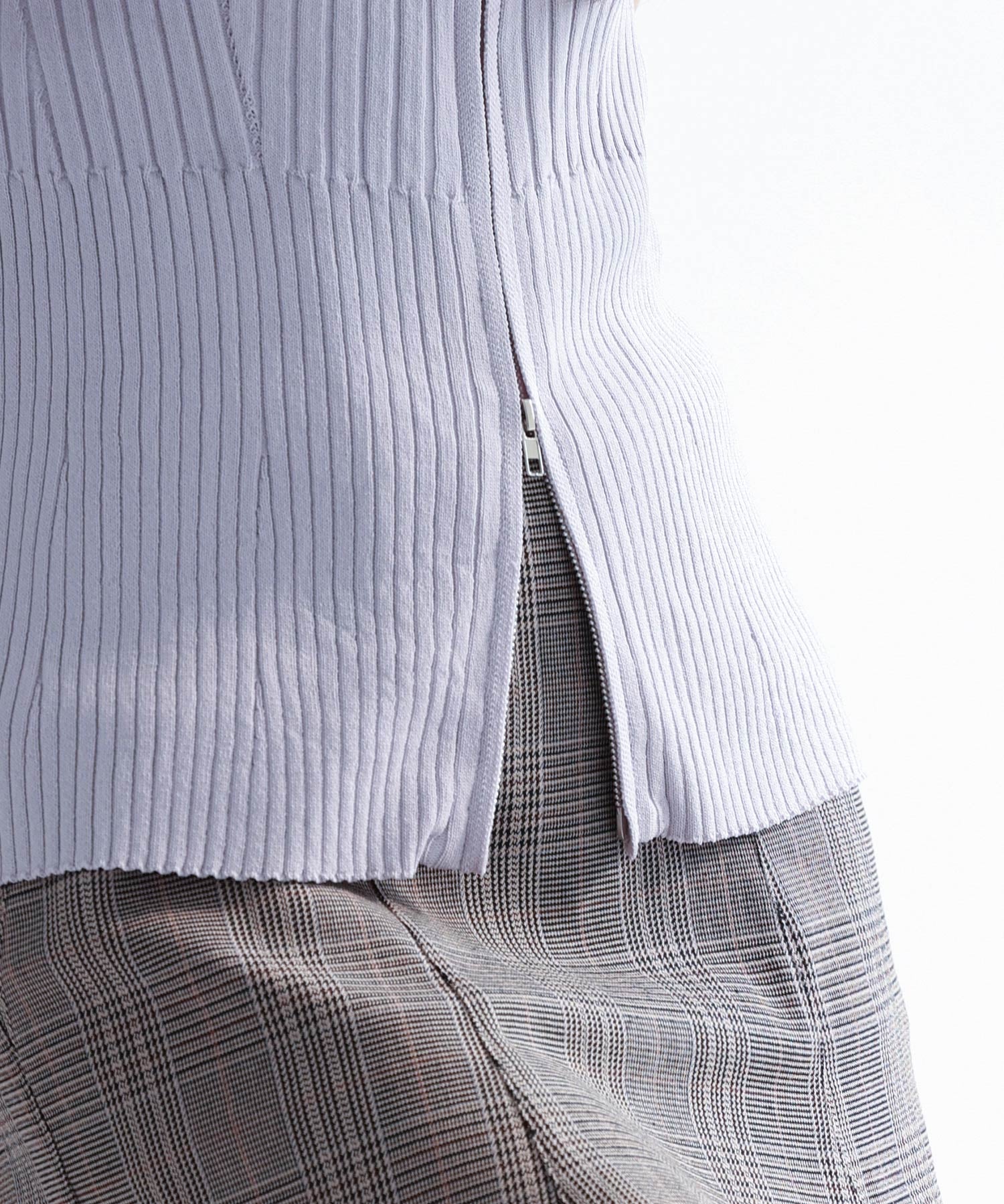 ダブルジップオフショルダーニットsdp8062 ラベンダー