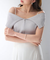 ダブルジップオフショルダーニットsdp8062 グレー