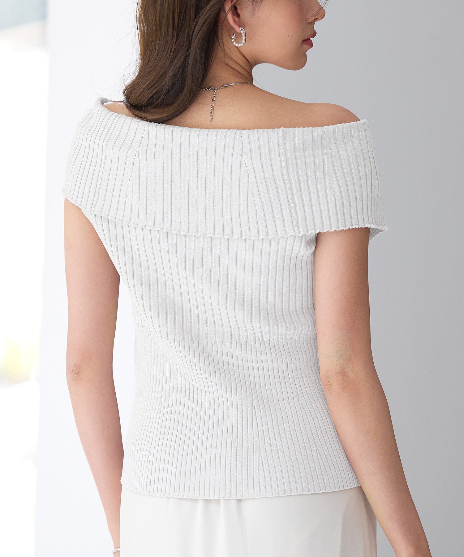 ダブルジップオフショルダーニットsdp8062 ホワイト