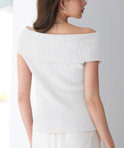 ダブルジップオフショルダーニットsdp8062 ホワイト