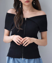 ダブルジップオフショルダーニットsdp8062-103-8