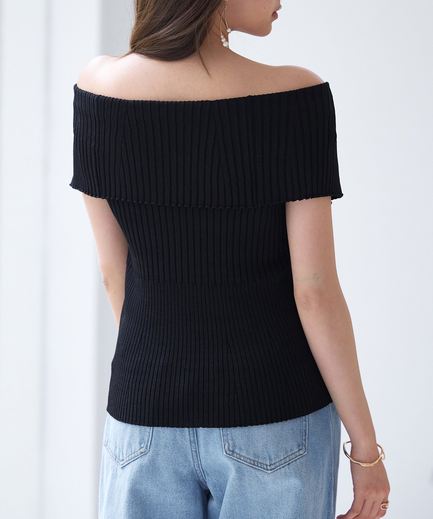 ダブルジップオフショルダーニットsdp8062 ブラック