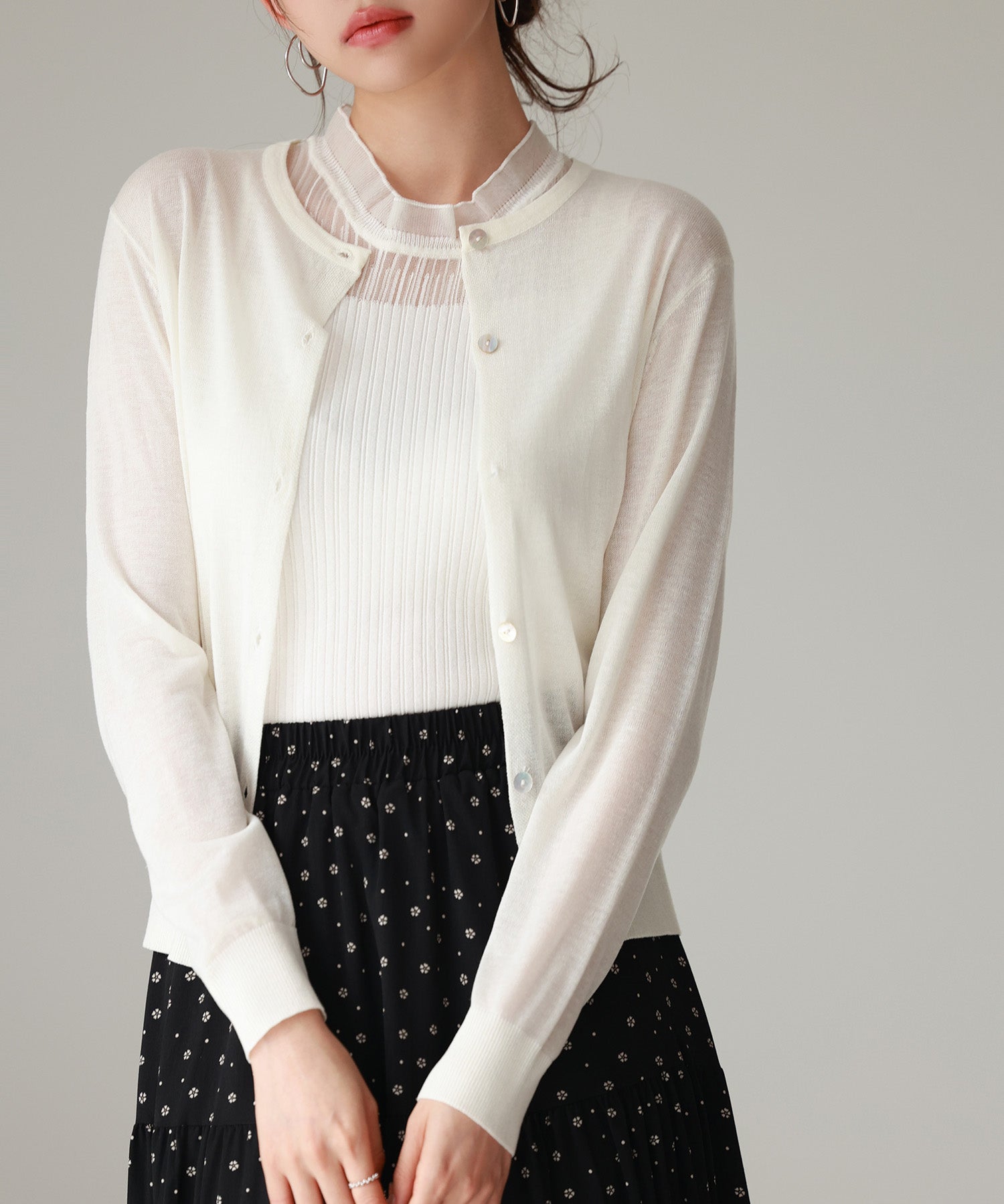 冷房・紫外線対策ニットカーディガンsdp8063 アイボリー