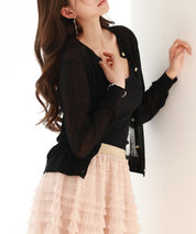 冷房・紫外線対策ニットカーディガンsdp8063 ブラック