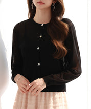 冷房・紫外線対策ニットカーディガンsdp8063 ブラック