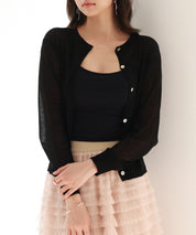 冷房・紫外線対策ニットカーディガンsdp8063 ブラック