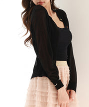 冷房・紫外線対策ニットカーディガンsdp8063 ブラック