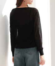 冷房・紫外線対策ニットカーディガンsdp8063 ブラック