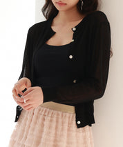 冷房・紫外線対策ニットカーディガンsdp8063 ブラック